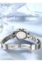 Women's Quartz Watch with Steel Strap Round Green Dial Zirconium Diamond Decoration Waterproof Luxurious Analog Wristwatch Gift for Ladies - 5