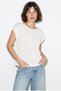 Women's Ecru Boat Neck Bat Sleeve Mercerized Cotton Knitwear Blouse Tk261058 60286223 - 4
