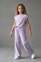 Lumy Combed Cotton Girls' Wide-Leg Summer Trousers