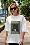 For the Love of Cats 105 Front Cat Printed White Oversize T-Shirt 100% Cotton Unisex Cat Lover Premium Design - 5