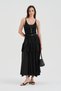 Women's Long Skirt with Cut-Out Detail on the Front and Elastic Waist Design - 5