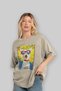 For the Love of Cats 56 Front Cat Printed Beige Oversize T-Shirt 100% Cotton Unisex Cat Lover Premium Design - 4