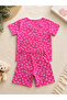 Girls' Floral Patterned Shorts Pajama Set – Cotton Summer Short Sleeve Pajama Set Pink - 5