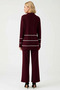 Women's Plus Size Polo Collar Long Sleeve Thessaloniki Knitwear Wide Leg Suit High Waist Striped Detailed Comfortable - 5