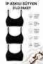 Women's Strap Padded Bra 3-Pack Cotton Flexible Comfortable Bralette Sports Bra