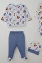 Baby Boy Hospital Release Pack of 8, Cool Puppies Patterned, 0-3 Months, White - 3