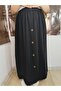 Elastic Waist Button Detailed Jersey Fabric Maxi Skirt, Prayer Skirt Size 38-48 - 3