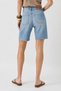 High Waist Med Blue 5 Pocket Jean Bermuda Shorts-Med Blue - 3