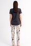 Women's Short-Sleeved Anthracite Pajama Set Relaxed Fit Summer Home Wear C5T2N2215 - 4