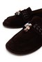 Women's Genuine Leather Brown Suede Loafer Shoes - 4