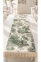 French Country Patterned Duck Fabric Tasseled Runner 40X140 Vintage Country Decorative Tablecloth - 3