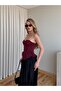 Burgundy Bustier with Back Rope Detail - 8507 - 2