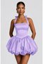 Imported Full Lycra Modal Fabric and Woven Fabric Lined Back Elasticated Mini Balloon Dress-Li̇la