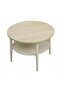 Saxony Round End Table |End Table | L60xW60xH45cm-Light Oak/Beige - 3