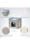 Cat Beds for Indoor Cats - Large Cat Cave with Fluffy Ball Hanging and Scratch Pad, Foldable Cat Hideaway - 5