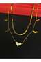 316l steel gold color two chain necklace - 3