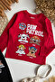 Boy's Paw Oil Printed Thin Tracksuit Set Red - 3