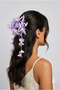 Lilac Flower Motif Dangling Hair Clip - 2