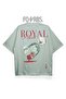 تي شيرت كبير الحجم مطبوع عليه RoyalFlush T2046