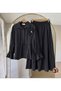 Women's Two-Piece Suit with Hijab Skirt, Brooch Detail, Gathered Waist, Stylish Daily Office and Event Combination - 3