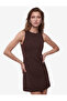 Sleeveless Crew Neck A-Line Mini Dress with Back Detail - 4