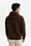Ar-Ma Men's Hooded Sweatshirt with Text Print, Kangaroo Pocket, Knitted Fabric, Regular Fit, 70% Cotton, 30% Poly - 5