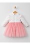Bow Detailed Tulle Skirt Girls' Dress 15348 - 4