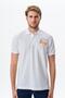 Ar-Ma Men's Polo Collar T-Shirt with Text Print Regular Fit Double Collar Combed Cotton Pique Y29374356202 White-B1