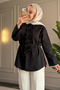 6535 - Stylish Comfortable Ruffle Detailed Woven Peach Fabric Women's Shirt