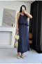 Women's Strappy Blouse Skirt Double Summer Skirt Set - 3