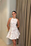 Floral Patterned Mini Dress - White - 2