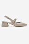 Stone-Embellished Heel-Covered Heeled Shoes Beige Yanki̇ - 2