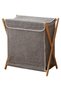 Bamboo Laundry Basket Folding Clothes Basket Clothes Basket Bucket, Storage Basket Dirty Clothes Basket with Removable Lining Bag Bathroom Laundry Organizer - 6