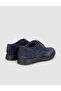 Navy blue suede genuine leather men's oxford shoes - 3