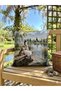 Lake Side Jacquard Woven Tapenstry Decorative Kirlent 45*45