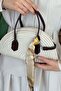 Sunset Scarf Straw Bag White