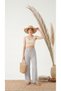 Women's 100% Cotton Muslin Palazzo High Waist Comfortable Fit Linen Trousers - 5