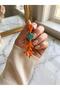 Marjan Earrings |   Handmade Polymer Clay Coral Design Earrings |   Orange Turquoise Colored Summer Earrings - 4