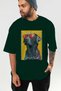 For the Love of Dogs 13 Front Dog Print Green Oversize T-Shirt 100% Cotton Unisex Dog Lover Premium Design - 6