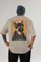 For Dog Lovers 19 Beige Oversize T-Shirt with Dog Print on the Back 100% Cotton Unisex Dog Lover Premium Design - 2