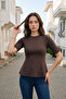Women's Waist-Fitted Short Sleeve Blouse - 4