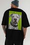 For Dog Lovers 52 Back Dog Print Black Oversize T-Shirt 100% Cotton Unisex Dog Lover Premium Design - 6