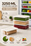 Set of 4 3250 ml Refrigerator & Freezer Storage Containers with Lids Transparent Food Organizer