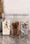 3-Piece Vacuum Lid 1700 ml Storage Container Acrylic Mica Tea Sugar Coffee Salt Labelable Storage Jar - 2