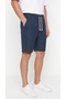 Men's Navy Blue Color 100% Cotton Linen Muslin Shorts with Back Pockets and Laces - 7