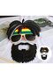 Rasta Wig Rasta Beard Bob Marley Mustache Party Glasses 27X18 cm - 4