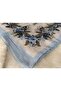 Elegant Floral Patterned Stitched Writing Cheesecloth Yemeni Foulard Scarf 80X80 cm - 7
