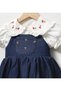 Baby Girl Denim Romper Jumpsuit Cherry Shirt Bag 3-Piece Set - 3