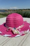 Summer Gift Girl's Straw Pink Hat |   Sun Protection Beach Hat - 3