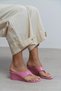 Corey Pink Rustic Flip-Flop Wedge Heeled Women's Slippers - 3